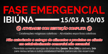Ibiúna segue determinação do Estado e entra na ‘Fase Emergencial’ na próxima segunda-feira (15)
