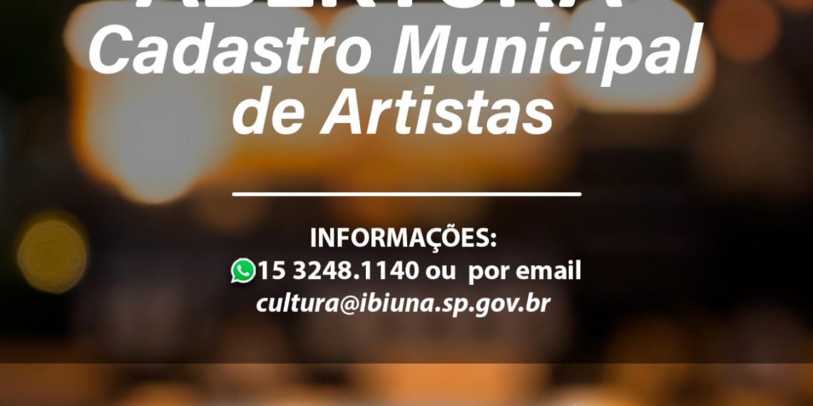 Secretaria de Cultura e Turismo reabre Cadastro Municipal de Artistas