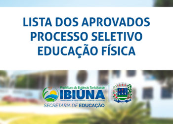 LISTA DOS APROVADOS NO PROCESSO SELETIVO PARA EDUCAÇÃO FÍSICA