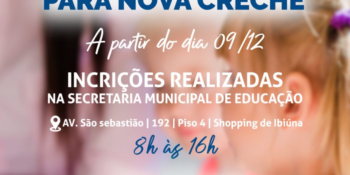 Secretaria de Educação de Ibiúna abre matrículas para nova creche na quarta-feira (9)