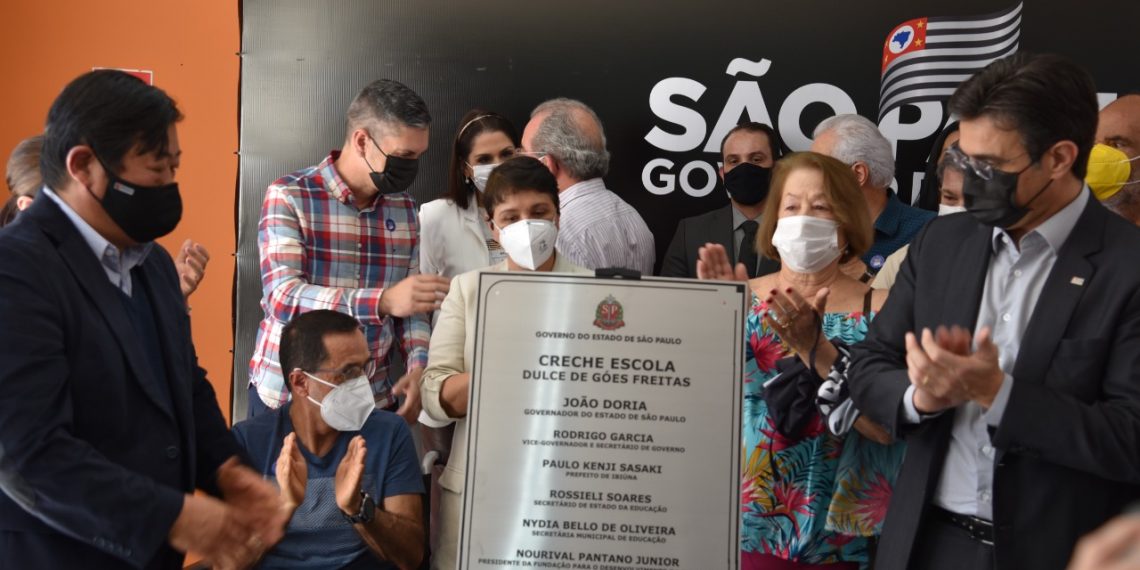 Prefeito Paulinho Sasaki e vice-governador Rodrigo Garcia entregam nova Creche Escola