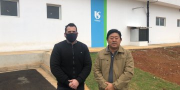 Prefeito Paulinho Sasaki visita obra da Estação de Tratamento de Esgoto Paruru