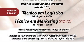 Vestibulinho ETEC está com inscrições abertas