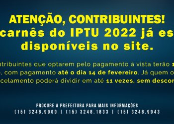 IPTU 2022: Prefeitura de Ibiúna disponibiliza carnês