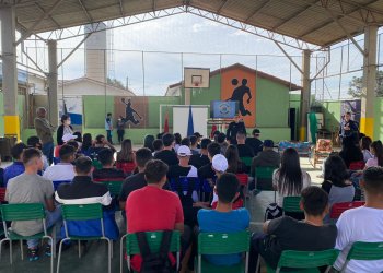 Ronda Escolar e Canil da GCMI palestram em escola estadual do bairro Piaí