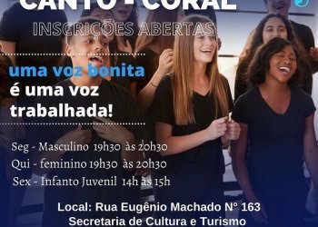 Inscrições para as oficinas de Canto e Coral
