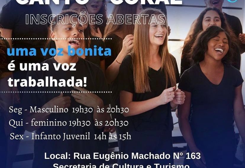 Inscrições para as oficinas de Canto e Coral