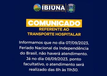 COMUNICADO REFERENTE AO TRANSPORTE HOSPITALAR