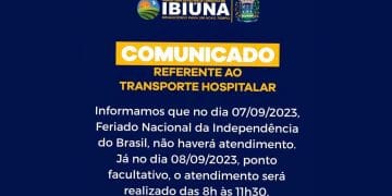COMUNICADO REFERENTE AO TRANSPORTE HOSPITALAR
