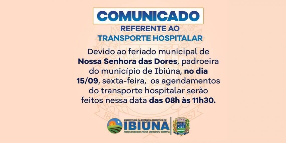 INFORMATIVO SOBRE O TRANSPORTE HOSPITALAR